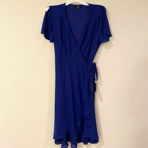 Rise to the Occasion Royal Blue Midi Wrap Dress